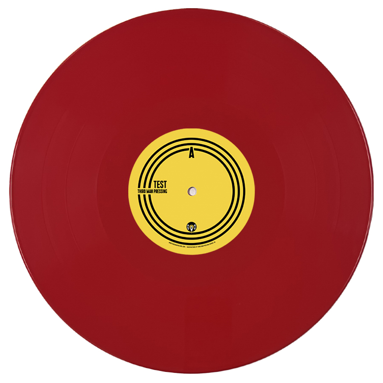 Opaque Red color vinyl on white background